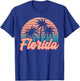 Retro Palm Trees Tropical Summer Vibes Florida Men Women Girls Kids T-Shirt - T-Shirt | Royal