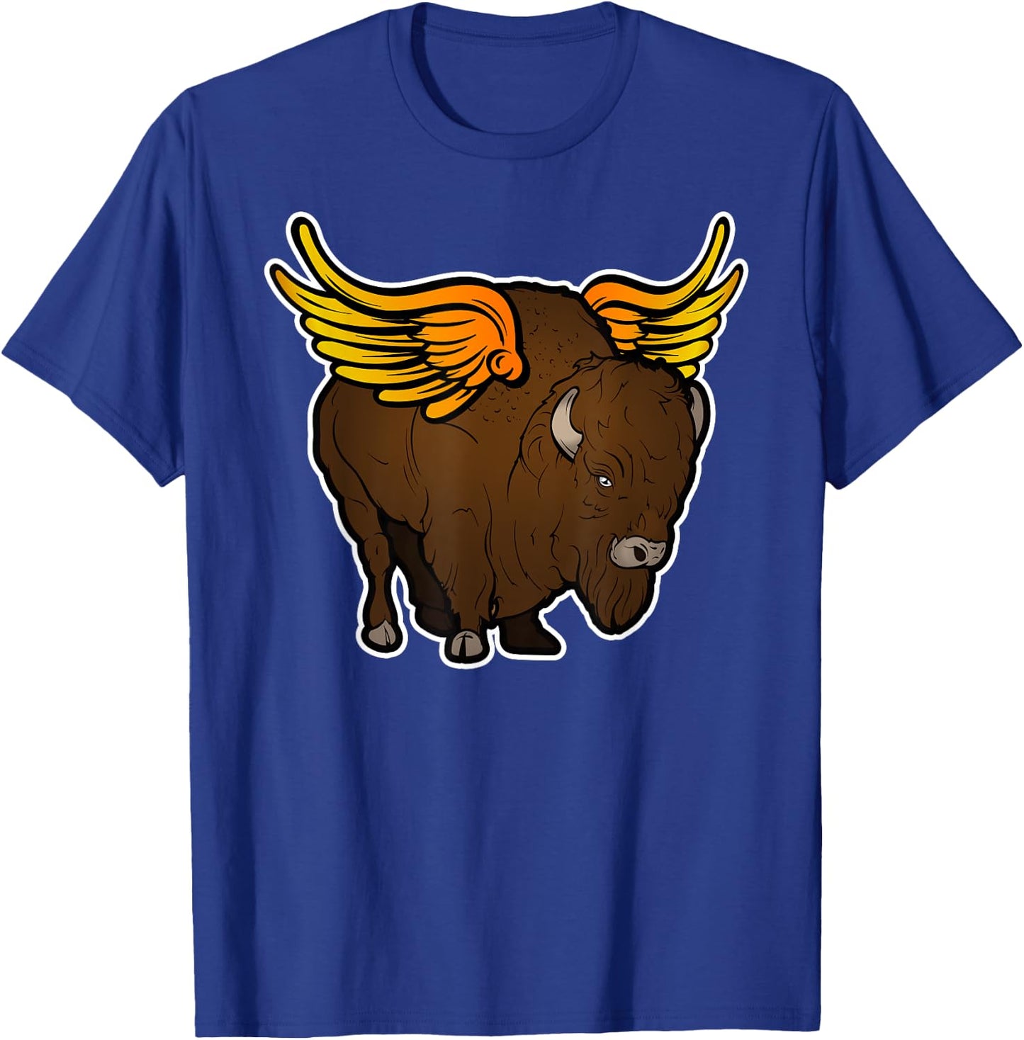 Wild Buffalo Winged Bison Angel Funny Food Art T-Shirt - T-Shirt | Royal