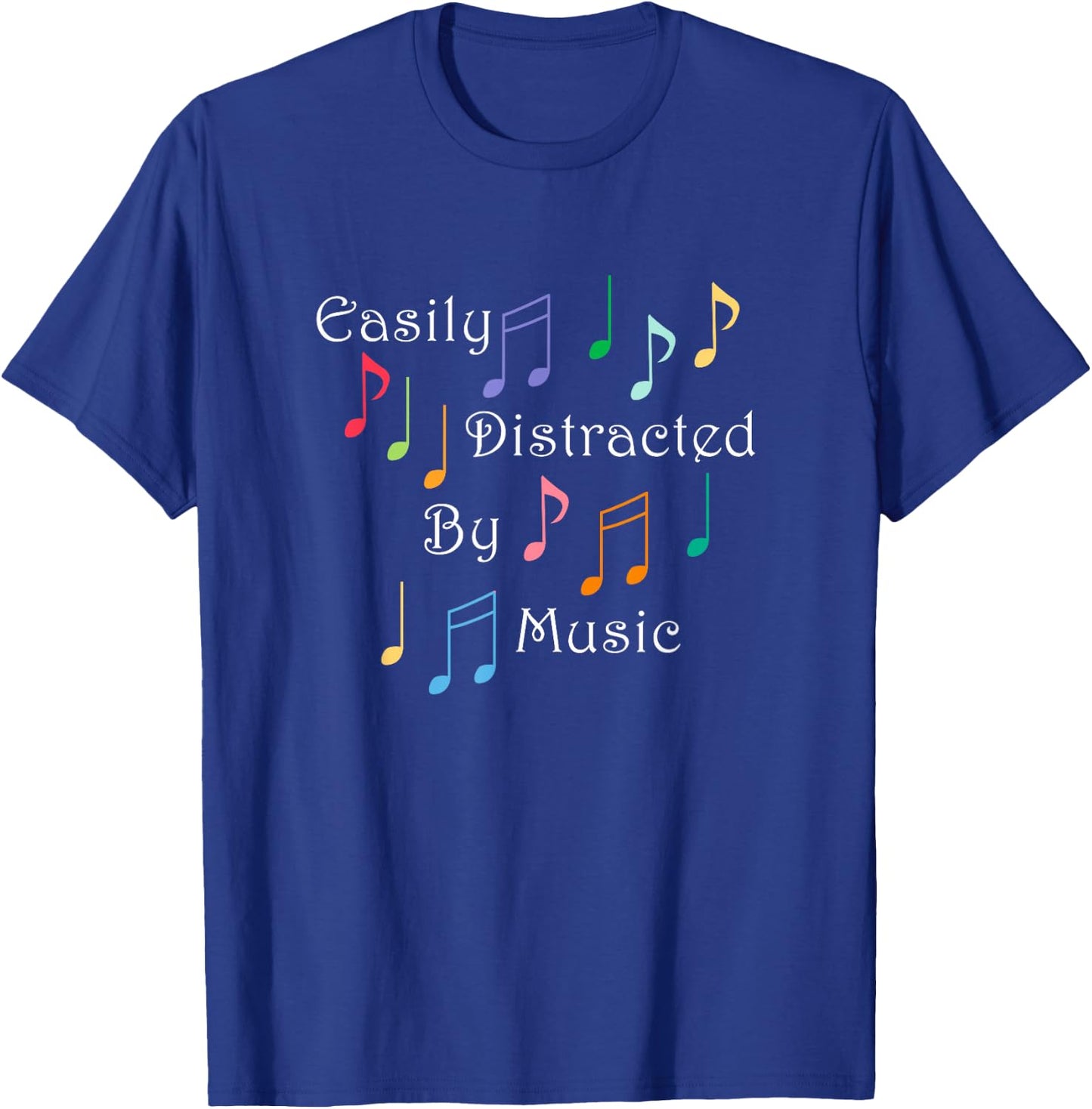 Musician Singer Distracted by Musical Notes Art T-Shirt - T-Shirt | Royal