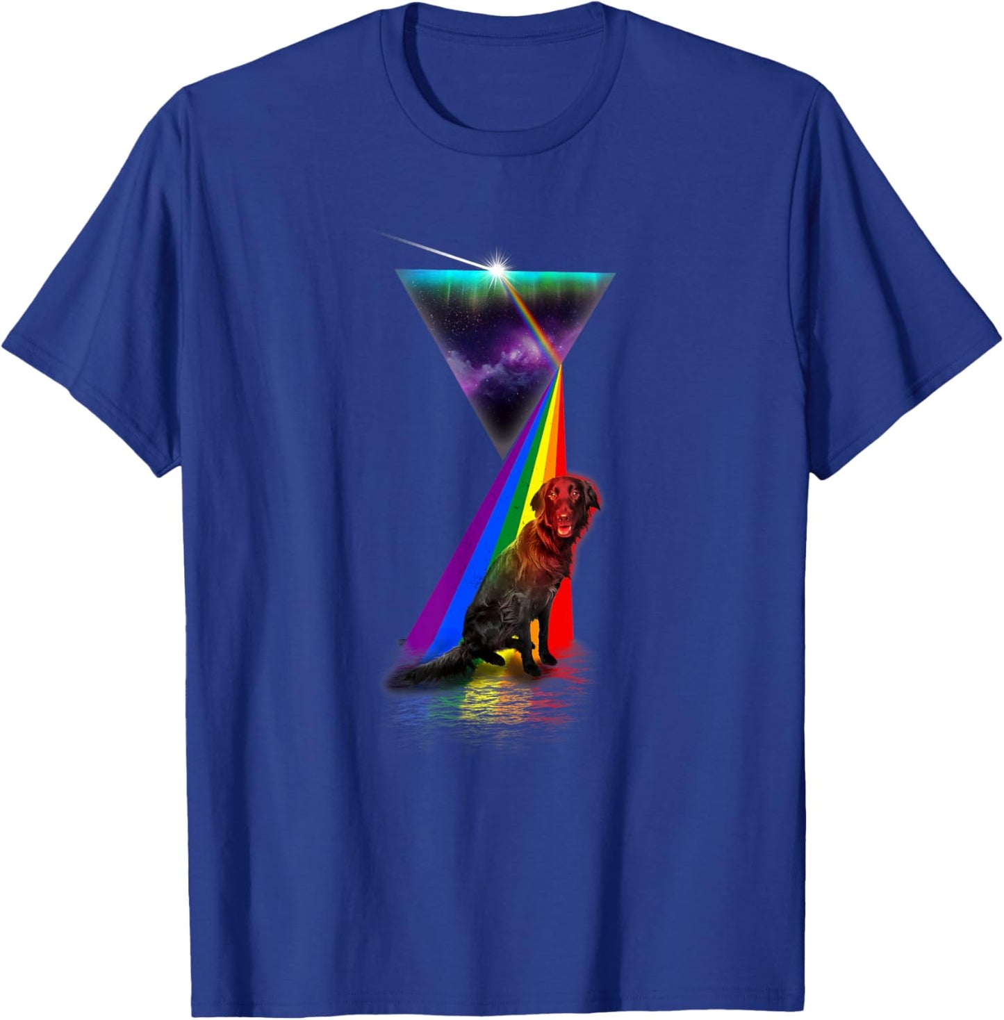 Vintage Retro Prism Flat-Coated Retriever T-Shirt - T-Shirt | Royal