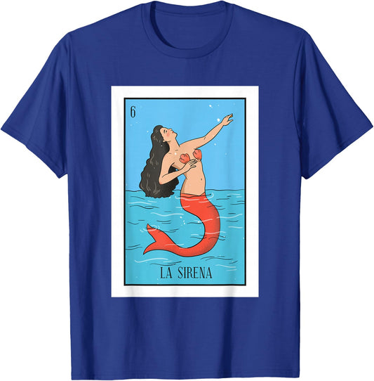 La Mermaid Lottery The Mermaid Mexican card Lottery T-Shirt - T-Shirt | Royal