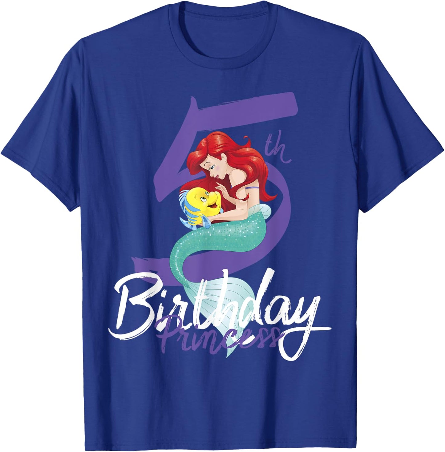Disney Little Mermaid Ariel 5th Birthday Princess T-Shirt - T-Shirt | Royal