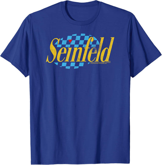 Seinfeld Checkered Logo Retro 90's TV Show T-Shirt - T-Shirt | Royal