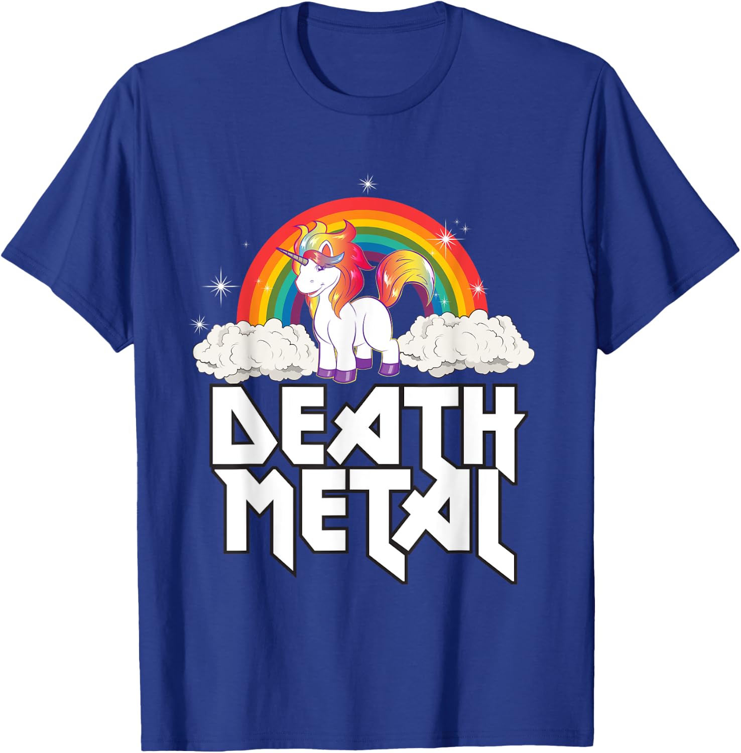 Heavy Metal Unicorn Death Metal Unicorn T-Shirt - T-Shirt | Royal