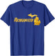 Michigangster Gold Detroit Michigan Midwest Mitten T-Shirt - T-Shirt | Royal