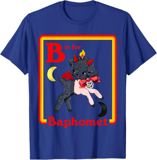 B for Baphomet Satanic Cute Devil Retro Vintage Satan Tarot T-Shirt - T-Shirt | Royal