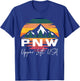 Pacific Northwest PNW Pine Trees Mountains Upper Left USA T-Shirt - T-Shirt | Royal