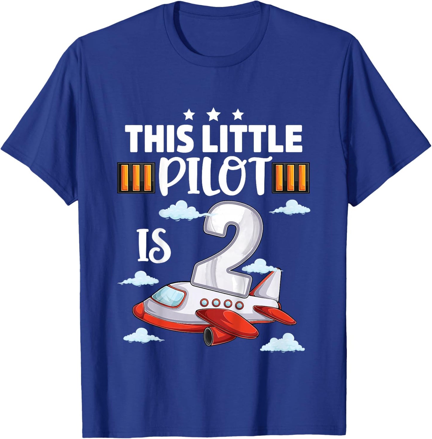 2 year old Boy Girl Airplane Pilot 2nd Birthday Aircraft T-Shirt - T-Shirt | Royal