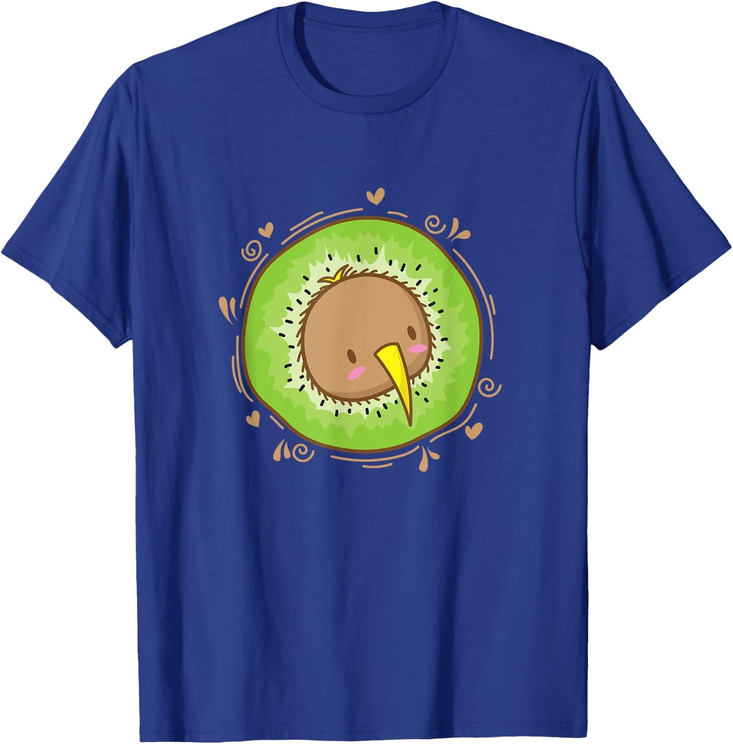 Kiwi Bird Head with Kiwi Fruit T-Shirt - T-Shirt | Royal