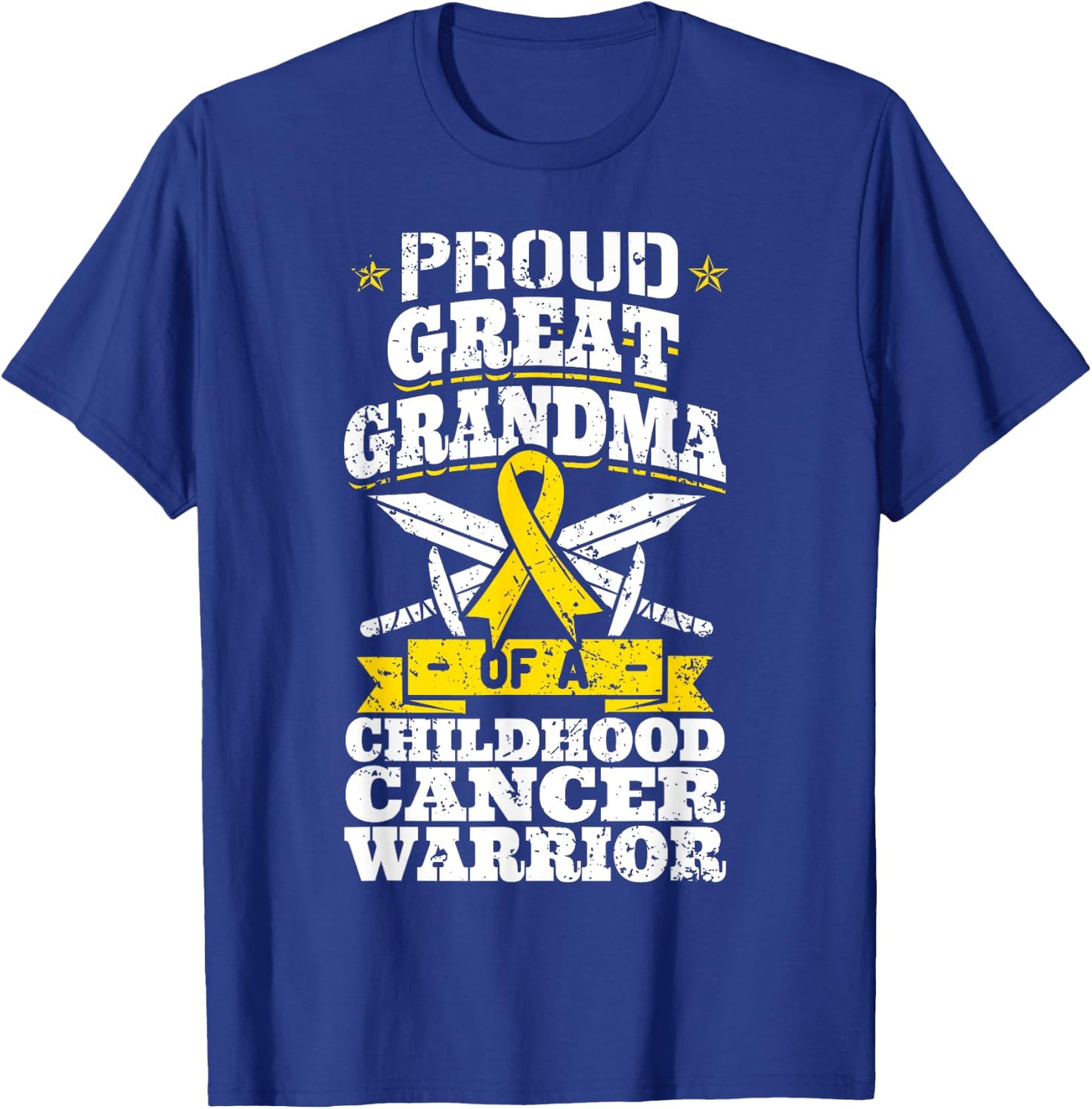 Proud Great Grandma Of A Childhood Cancer Warrior Awareness T-Shirt - T-Shirt | Royal