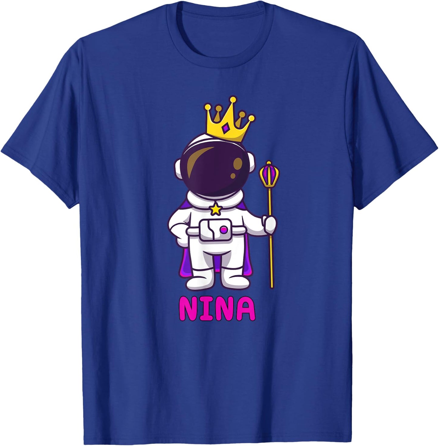 NINA Personalized Name Astronaut Birthday Queen T-Shirt - T-Shirt | Royal