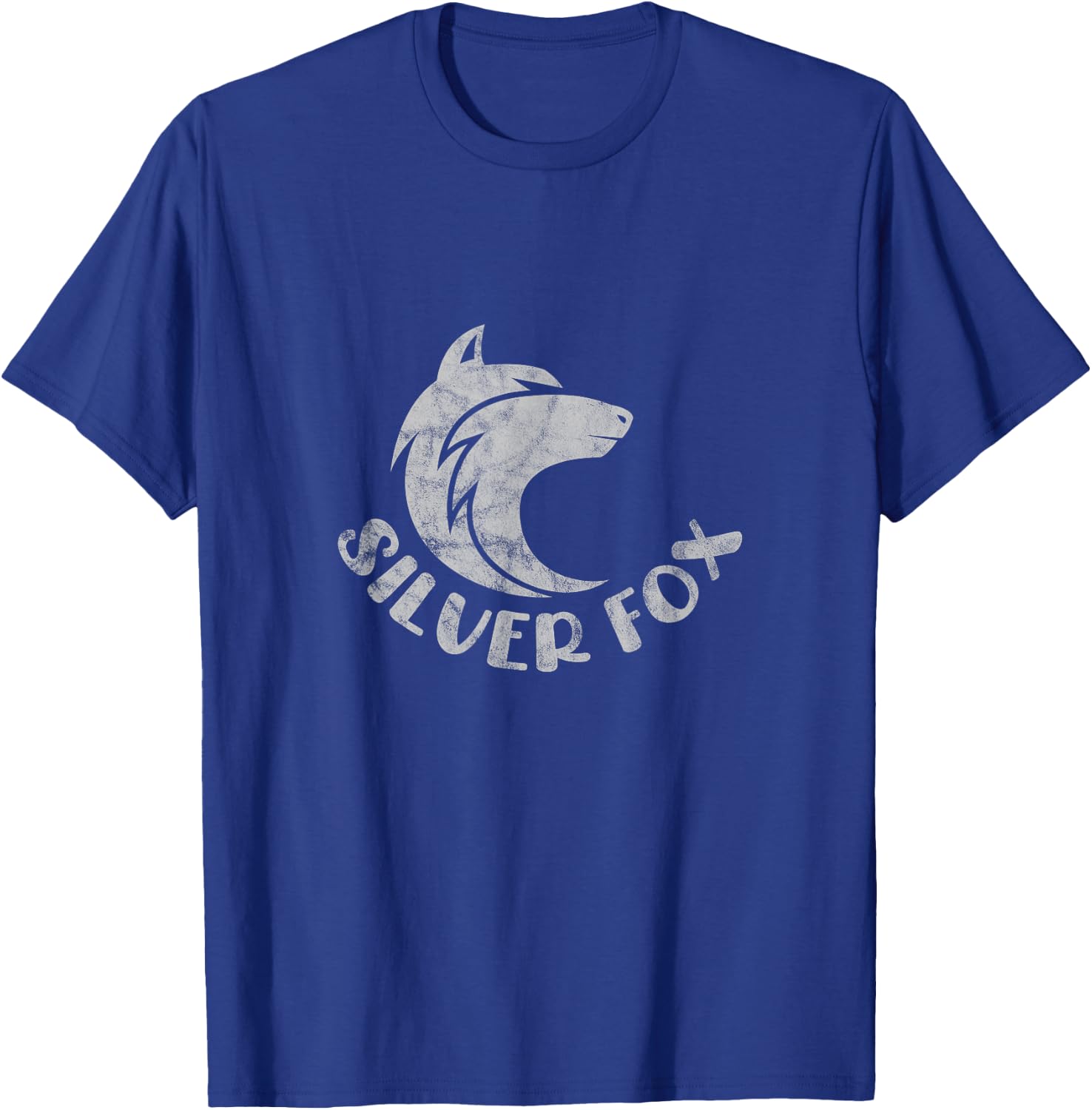 Silver Fox Foxes Forest Animal Distressed Look T-Shirt - T-Shirt | Royal