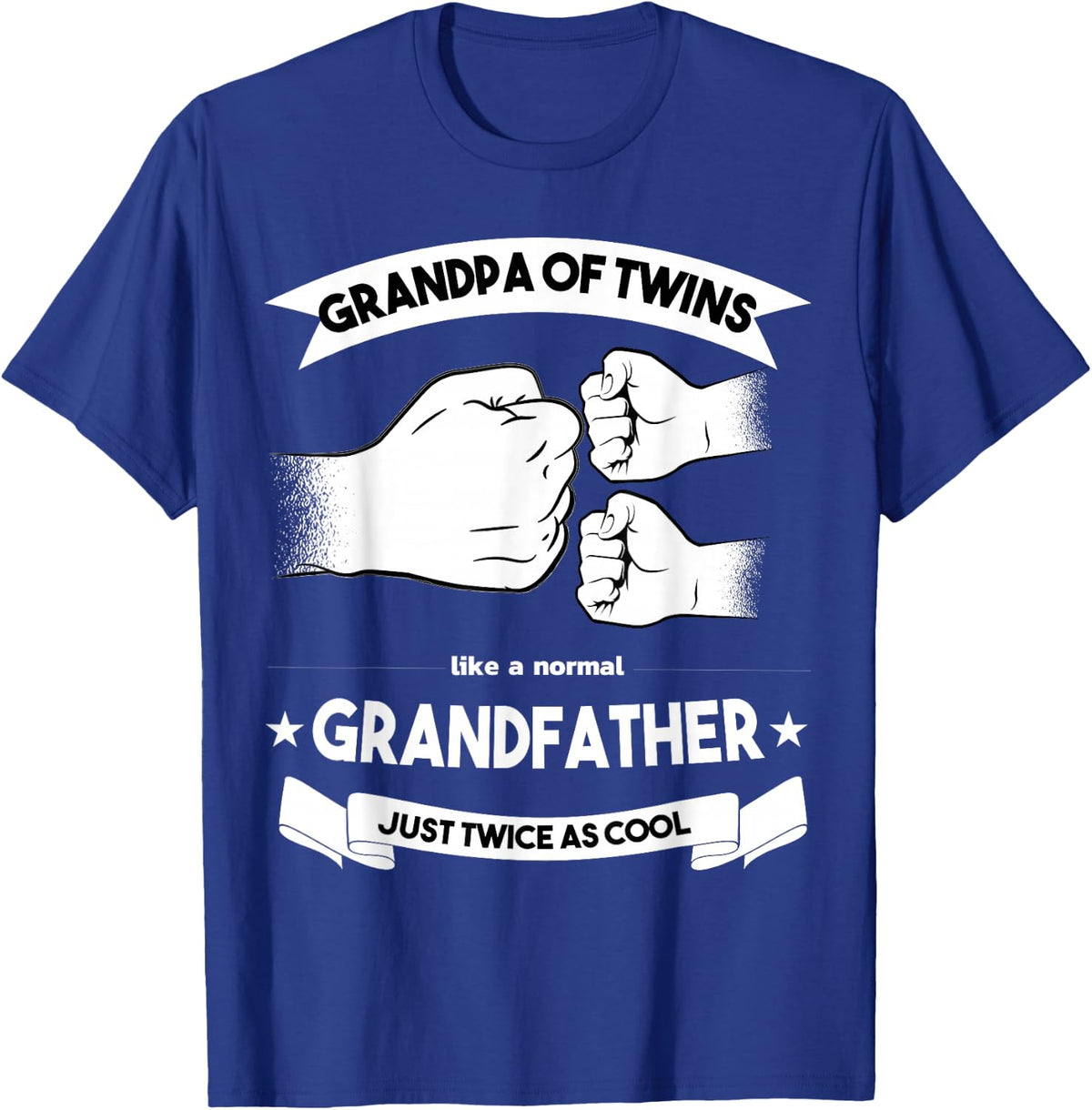 Grandpa of Twins Baby Announcement Party Twin Grandfather T-Shirt - T-Shirt | Royal
