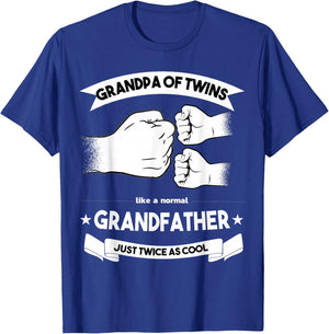 Grandpa of Twins Baby Announcement Party Twin Grandfather T-Shirt - T-Shirt | Royal