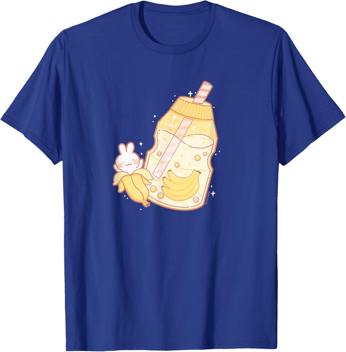 Banana Milk Drink Cute Bunny Kawaii Aesthetic T-Shirt - T-Shirt | Royal