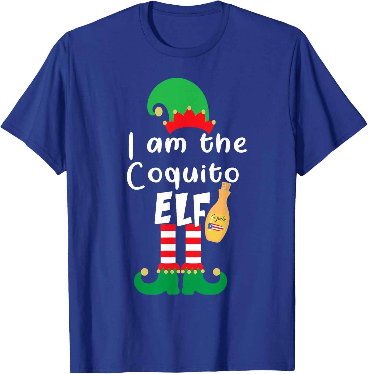 Coquito ELF Funny Puerto Rico Matching Christmas Bilingual T-Shirt - T-Shirt | Royal