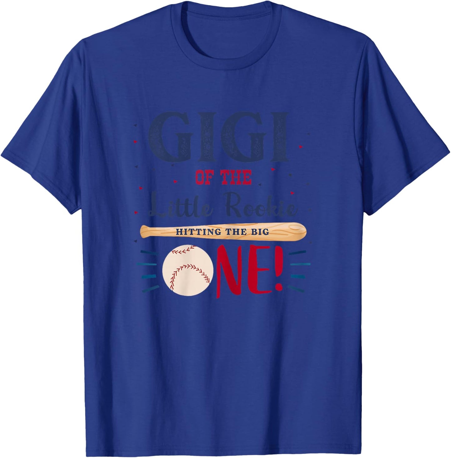 Gigi First Birthday Little Rookie Baseball The Big One T-Shirt - T-Shirt | Royal