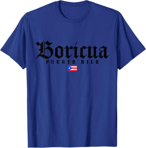 Puerto Rico Boricua Vintage Puerto Rican Flag Pride T-Shirt - T-Shirt | Royal