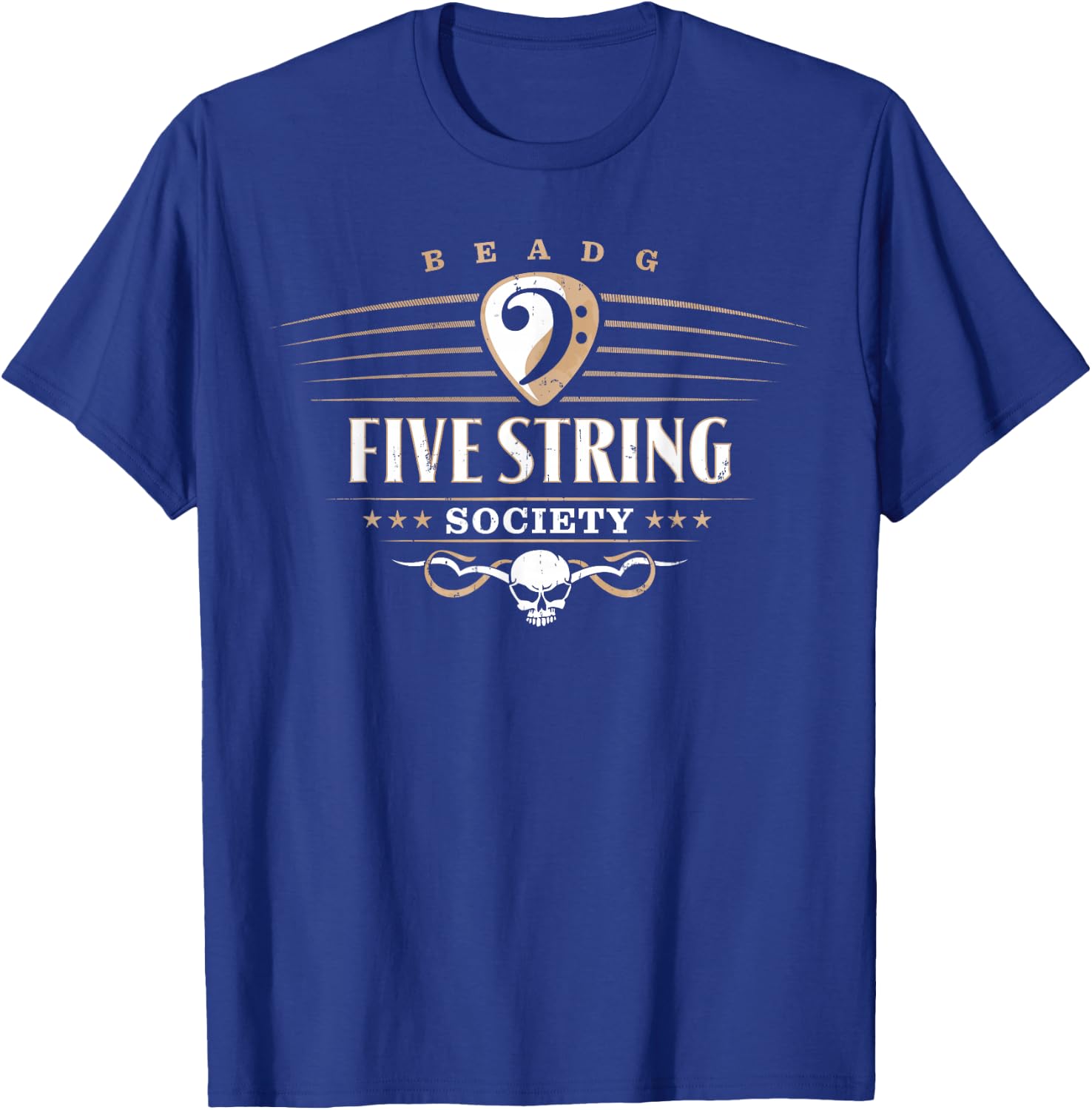 Five String Society for 5 String Bass Guitar Players T-Shirt - T-Shirt | Royal