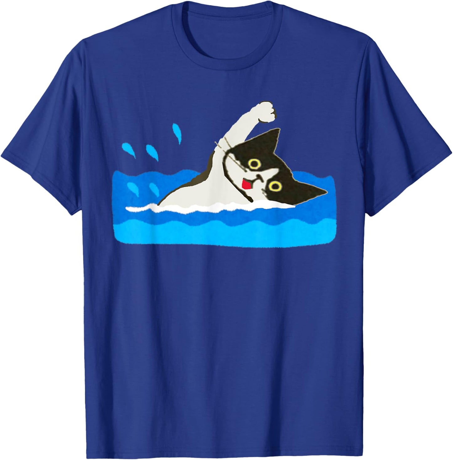 Cat Swimming Pool Women Kids T-Shirt - T-Shirt | Royal