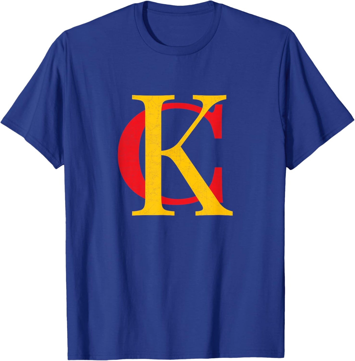 KC Kansas City Red Yellow & Black KC Classic Kc Initials T-Shirt - T-Shirt | Royal