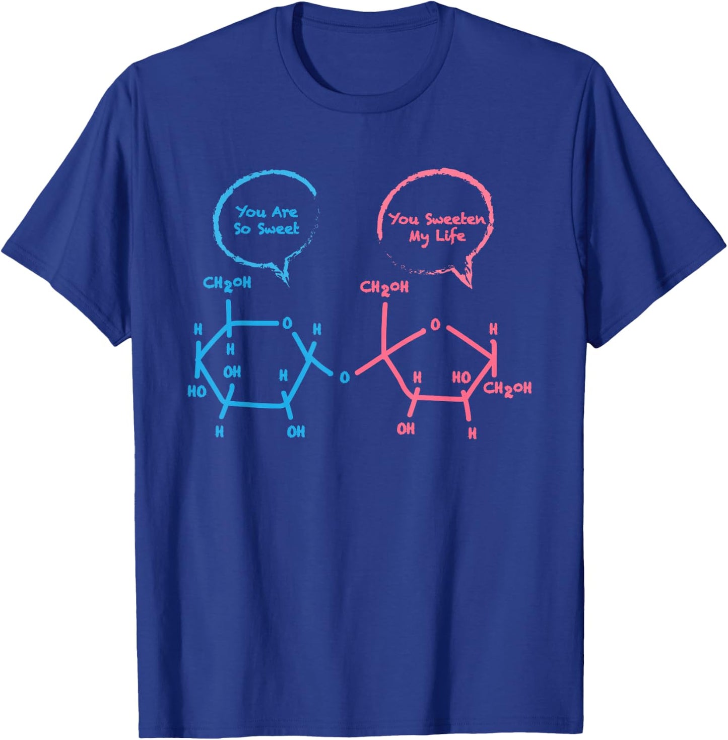Funny Biochemistry Shirt Sucrose And Glucose Molecules T-Shirt - T-Shirt | Royal