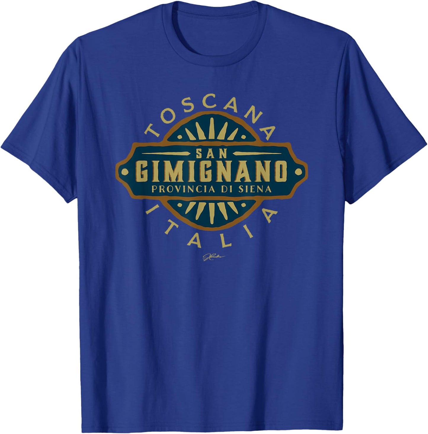 JCombs: San Gimignano, Tuscany, Italy, Retro T-Shirt - T-Shirt | Royal