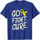 Go Fight Cure Childhood Cancer Gold Ribbon Awareness T-Shirt - T-Shirt | Royal