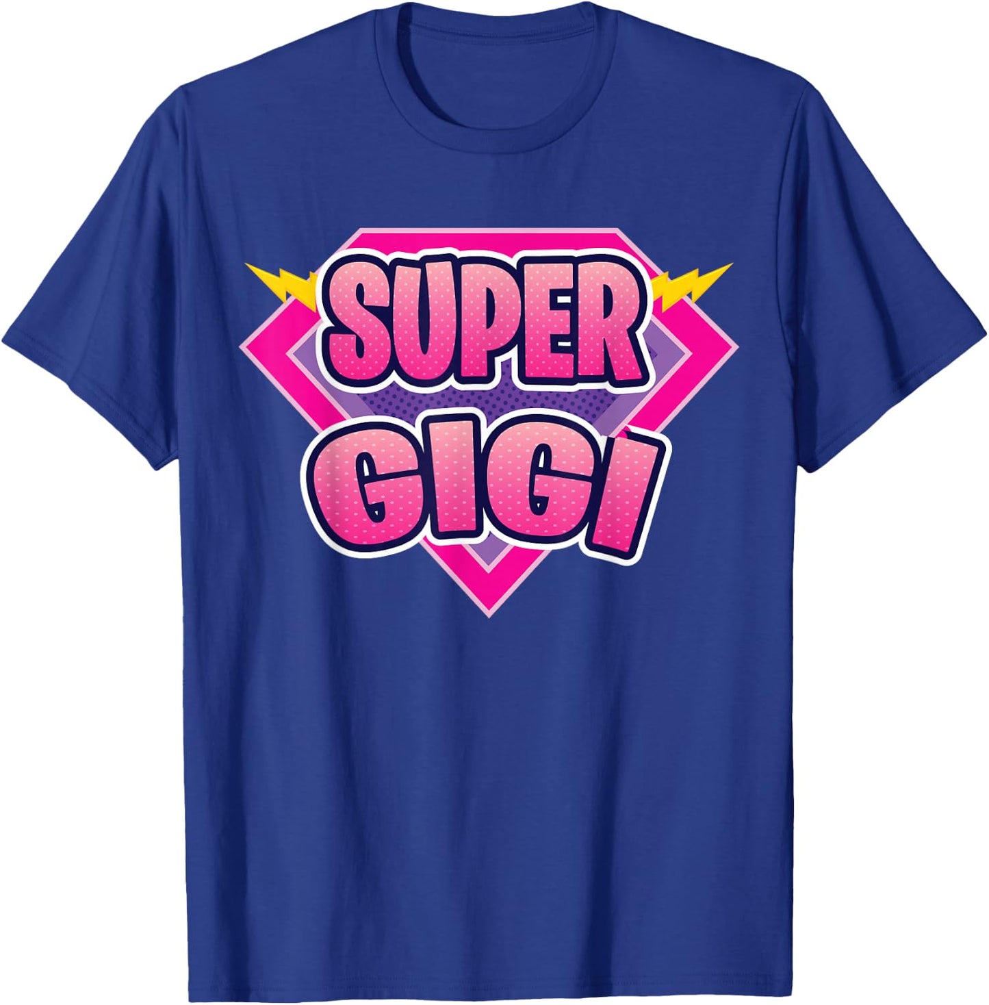 Super Gigi Superhero Grandmother Comic Book Funny Matching T-Shirt - T-Shirt | Royal