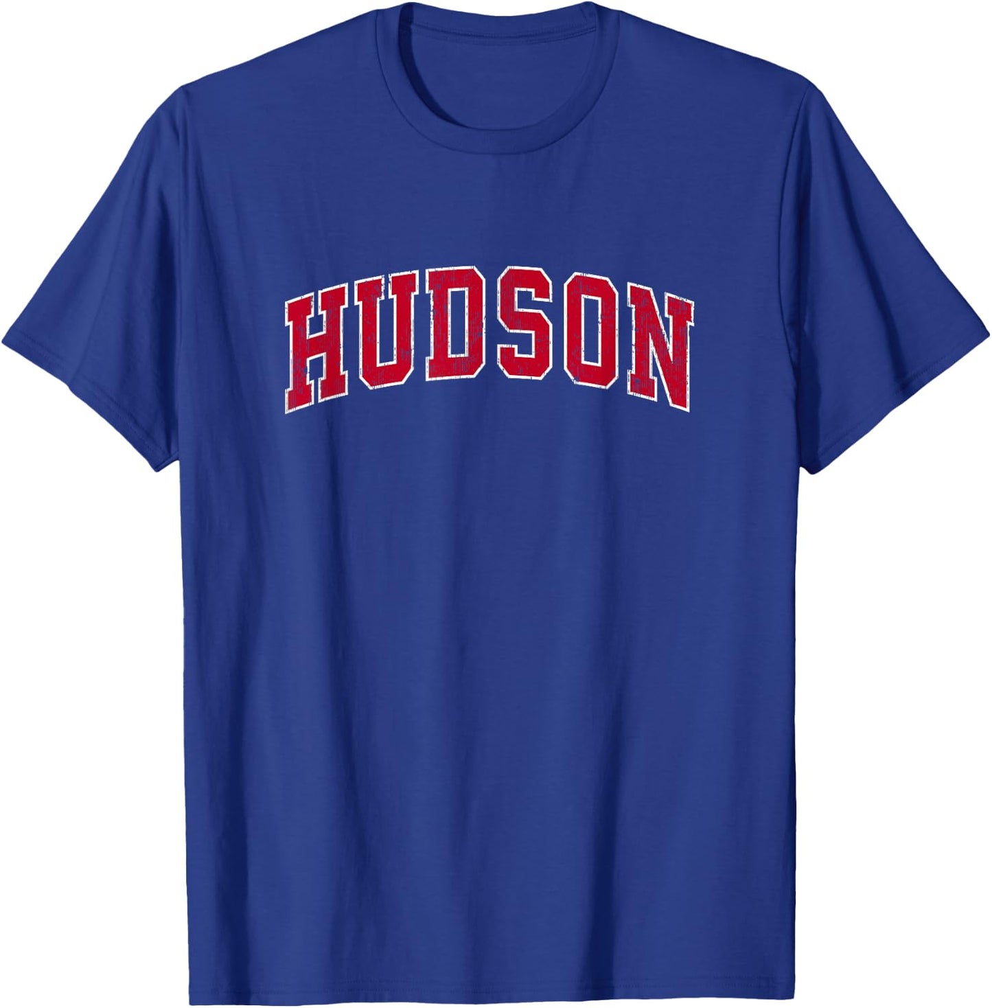 Hudson New Hampshire NH Vintage Sports Design Red Design T-Shirt - T-Shirt | Royal