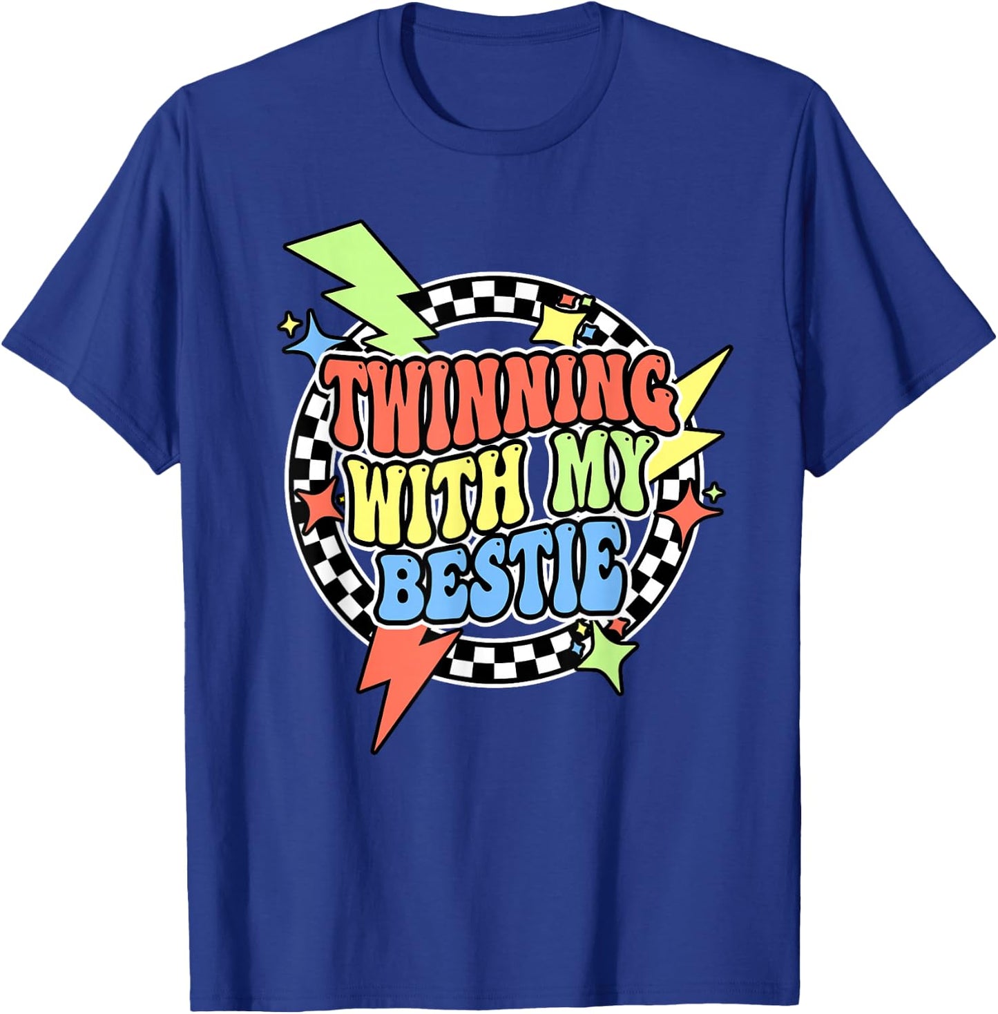 Retro Twinning With My Bestie Shirt Twin Day Friend BFF T-Shirt - T-Shirt | Royal