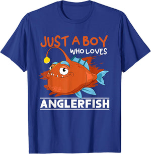 Just A Boy Who Loves Angler Fish Fishing Funny Anglerfish T-Shirt - T-Shirt | Royal