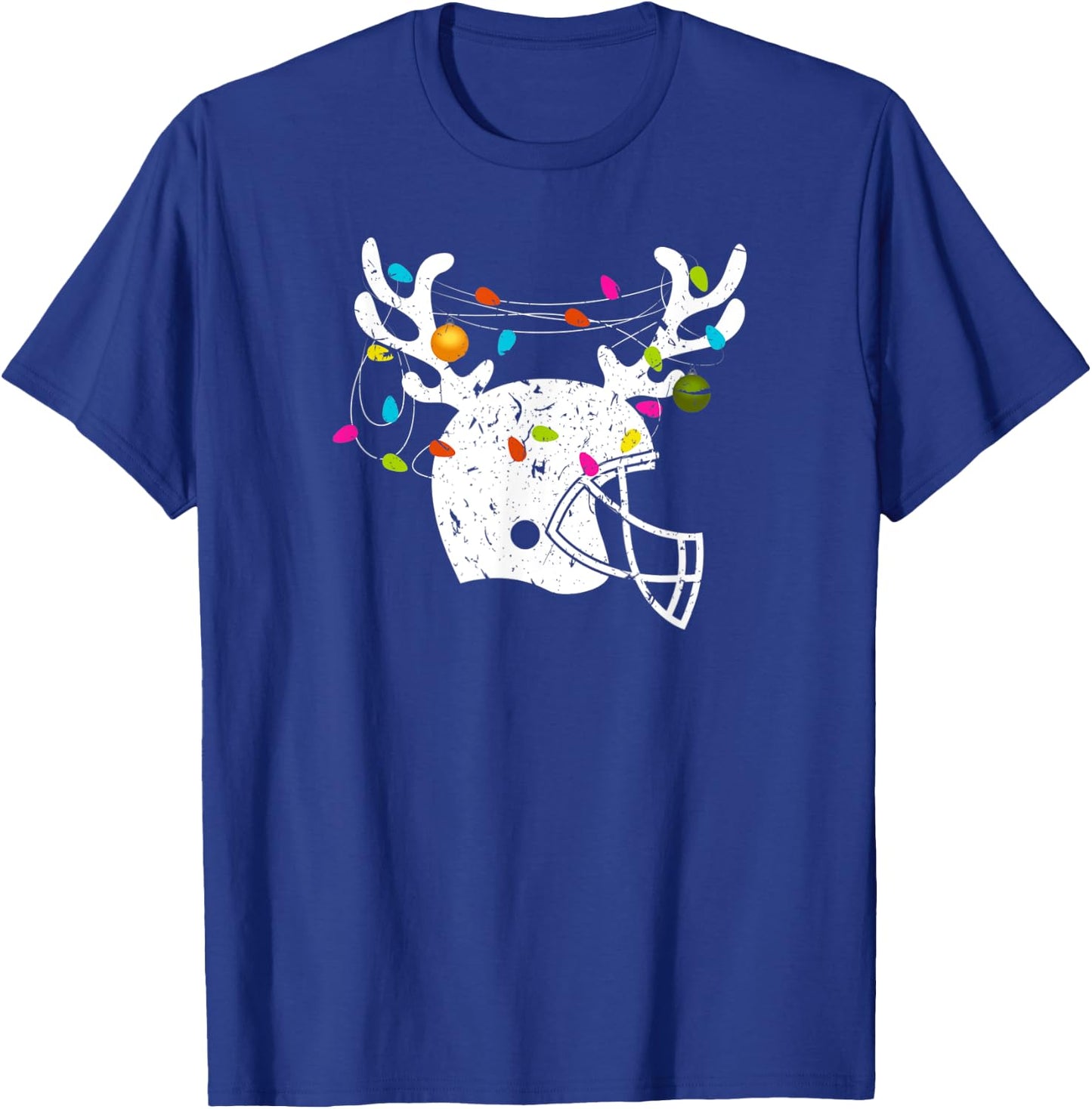 Christmas Football Helmet Men Boys Xmas T-Shirt - T-Shirt | Royal