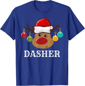 Santa Reindeer Dasher Xmas Group Costume T-Shirt - T-Shirt | Royal