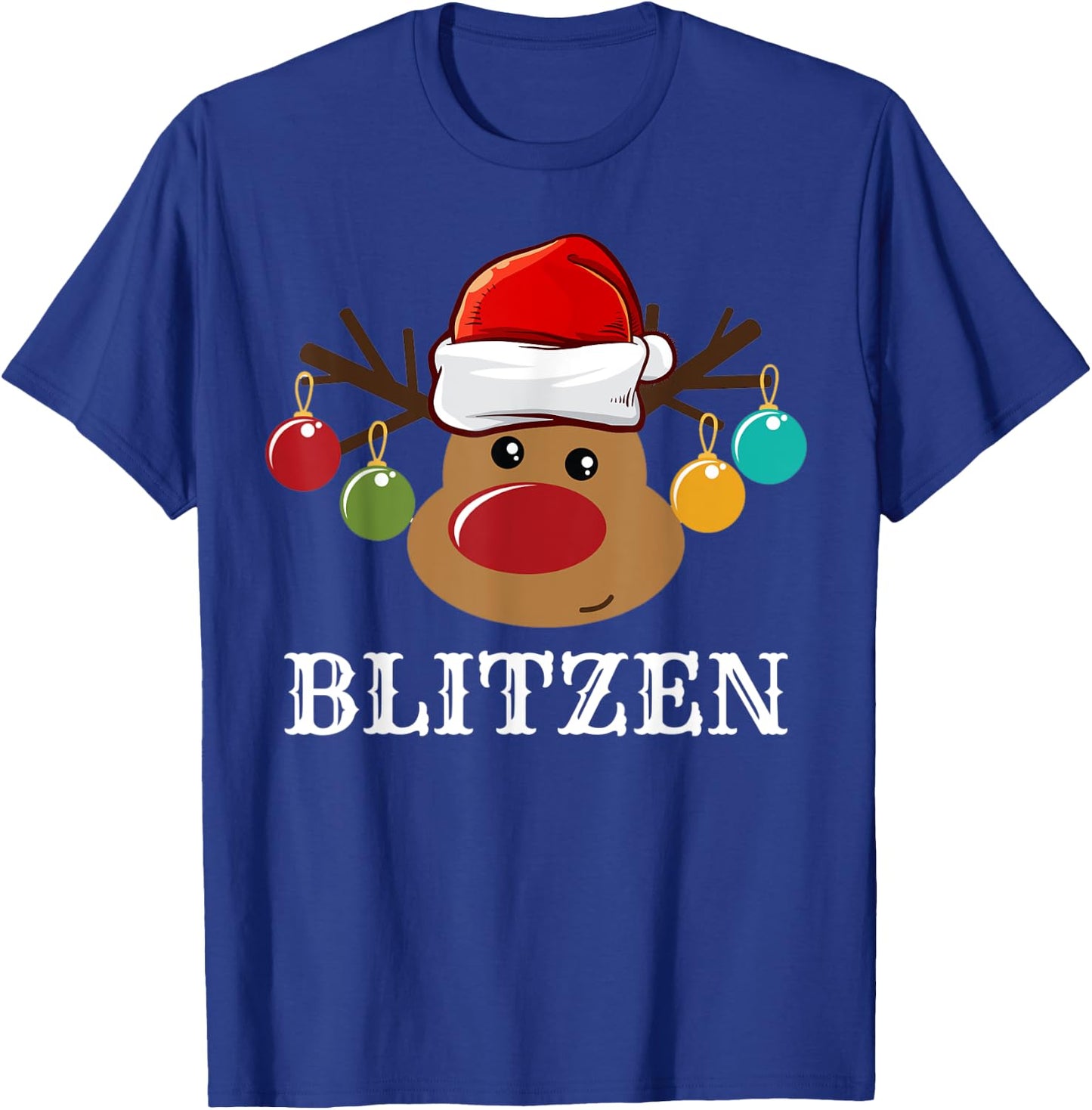 Santa Reindeer Blitzen Xmas Group Costume T-Shirt - T-Shirt | Royal