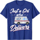 Just a Girl Who Delivers - Funny Postwoman Mail Truck Driver T-Shirt - T-Shirt | Royal