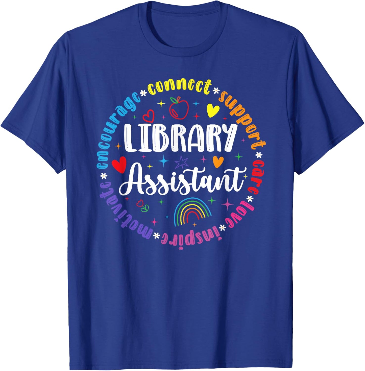 Library Assistant Appreciation Circle Librarian Assistant T-Shirt - T-Shirt | Royal