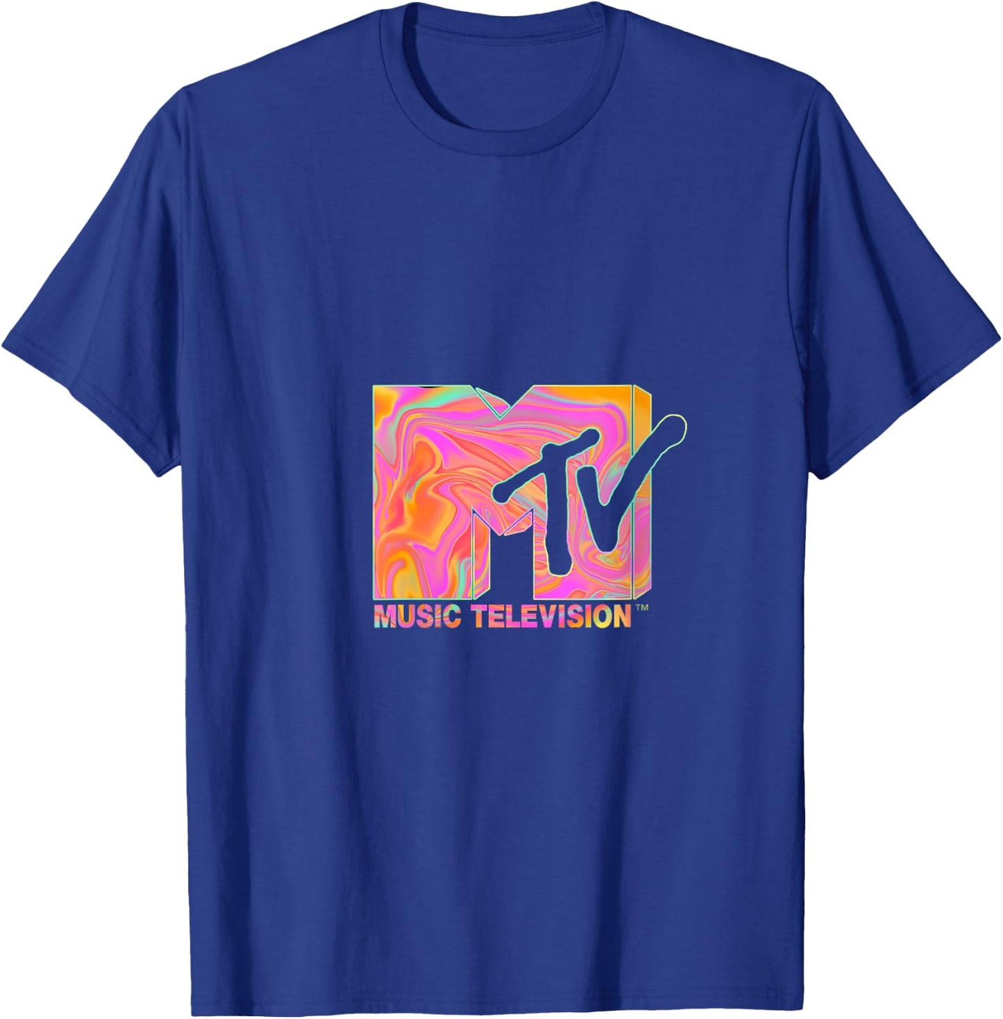 Mademark x MTV - The official MTV Logo in 70s and 80s party hippie style V-Neck T-Shirt - T-Shirt | Royal
