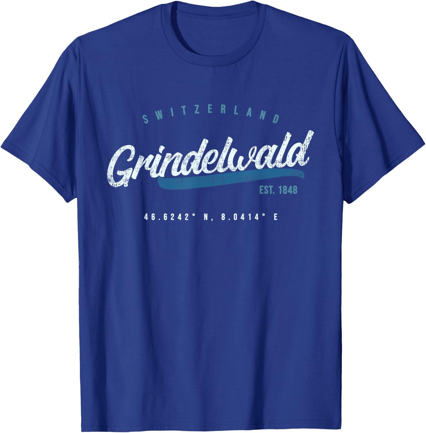 Grindelwald Switzerland Retro T shirt T-Shirt - T-Shirt | Royal