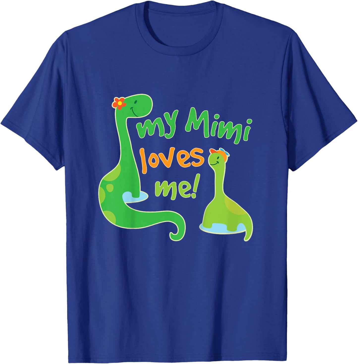 Kids My Mimi Loves Me Grandson Dinosaur T-Shirt - T-Shirt | Royal