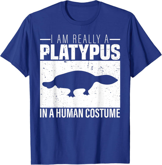 I am Really a Platypus in a Human Costume Halloween T-Shirt - T-Shirt | Royal