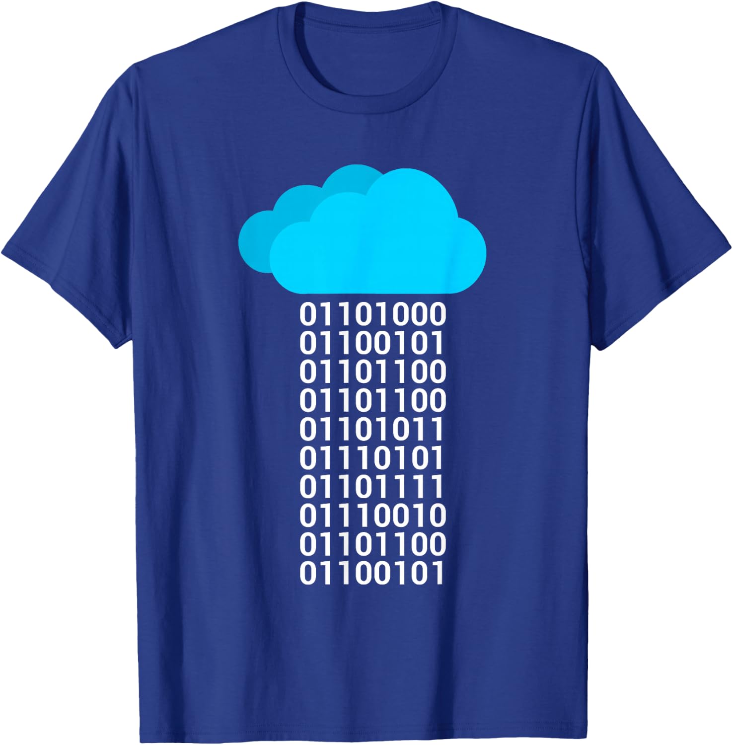 Funny Programmer Cloud Big Data Developer Nerd Binary T-Shirt - T-Shirt | Royal
