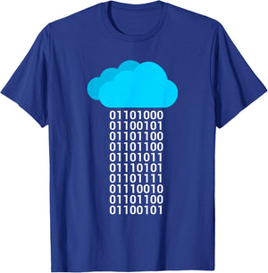 Funny Programmer Cloud Big Data Developer Nerd Binary T-Shirt - T-Shirt | Royal