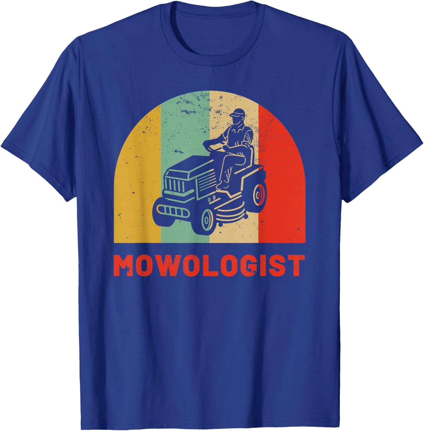 Funny Lawn Mower Vintage Mowologist Yard Work Lawn Trak T-Shirt - T-Shirt | Royal