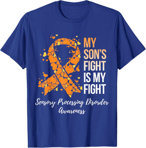 My Son's Fight Sensory Processing Disorder Awareness T-Shirt - T-Shirt | Royal