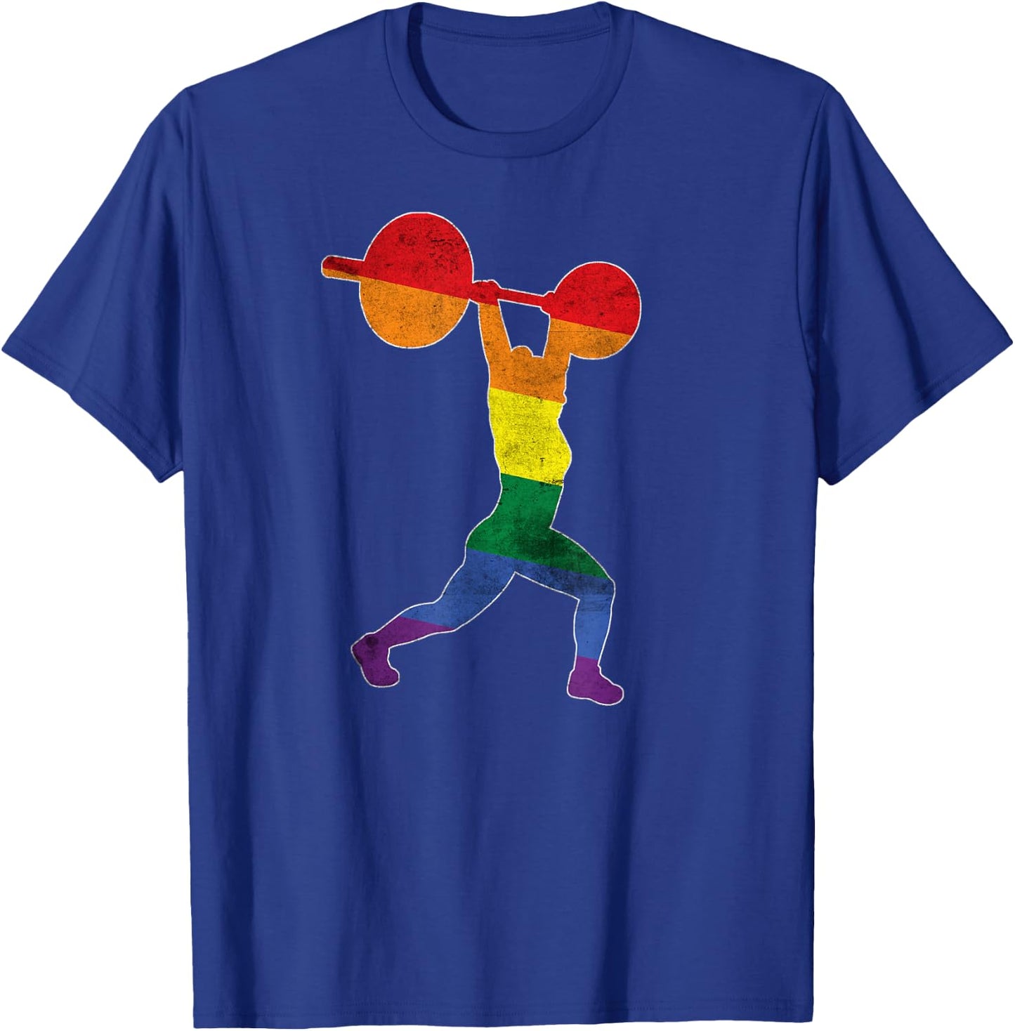 Gay Pride Weightlifting training Gym distressed look T-Shirt - T-Shirt | Royal