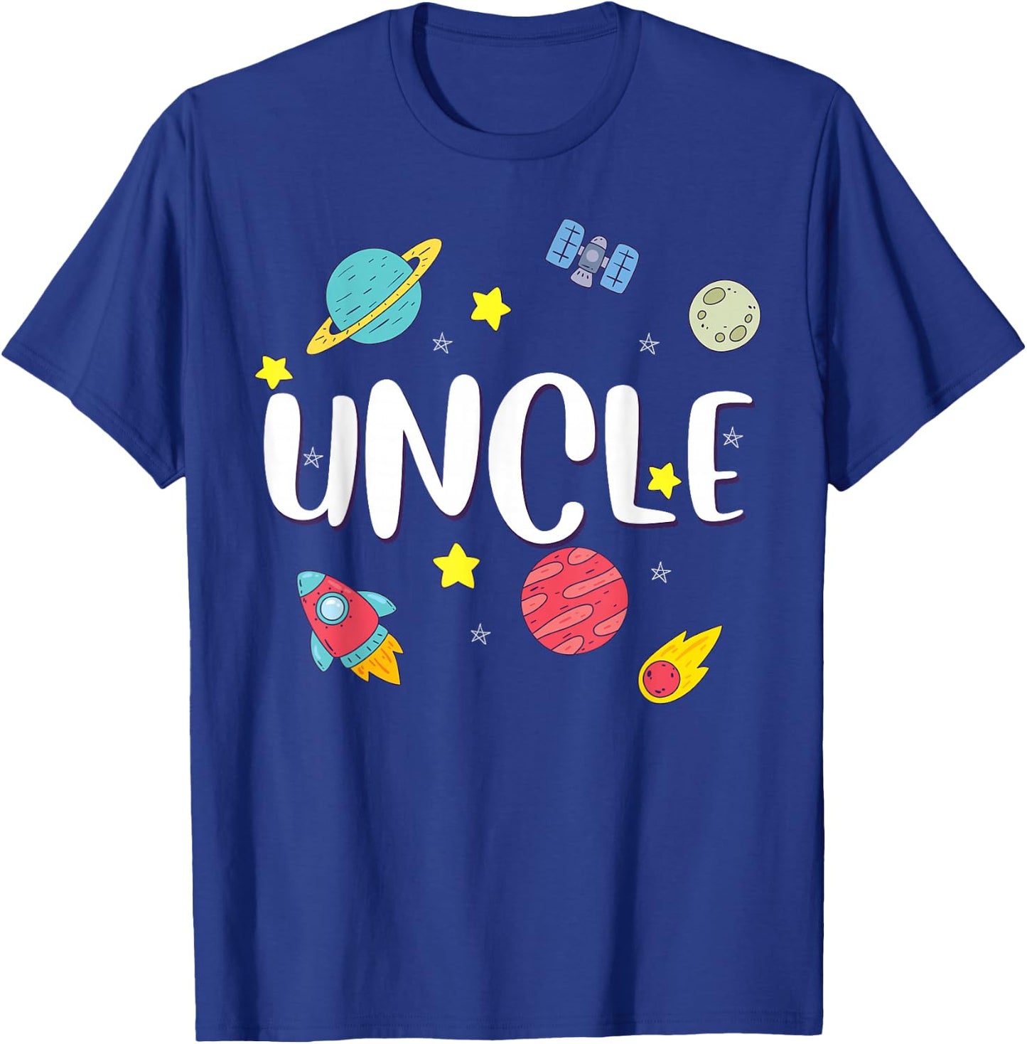 Uncle Outer Space Galaxy Birthday T-Shirt - T-Shirt | Royal