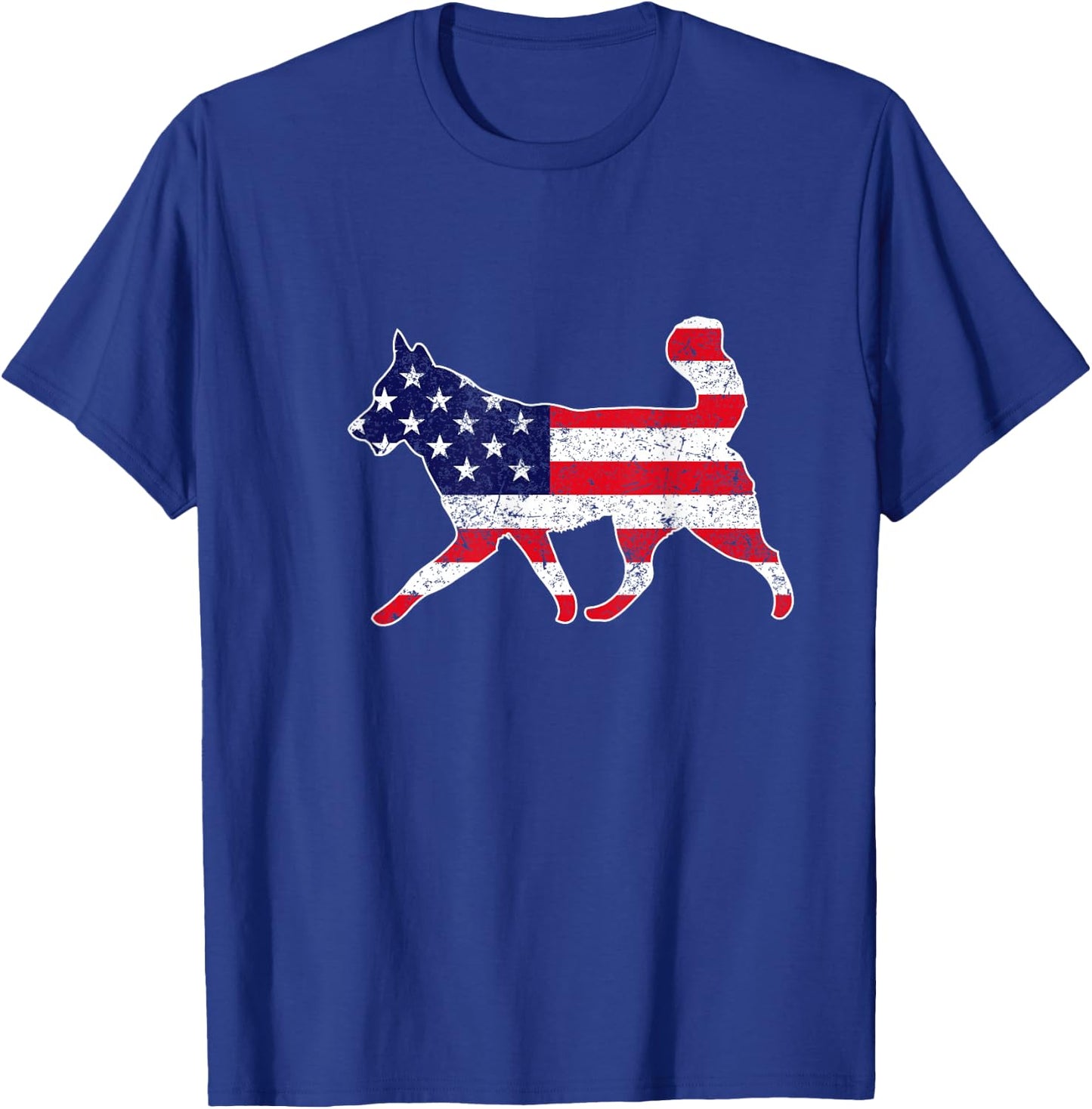 4th Of July Siberian Husky Dog Graphic Patriotic USA Flag T-Shirt - T-Shirt | Royal