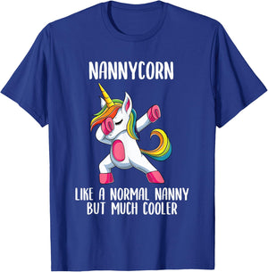 Unicorn Nanny Girl Birthday Party Apparel, Italian NannyCorn T-Shirt - T-Shirt | Royal