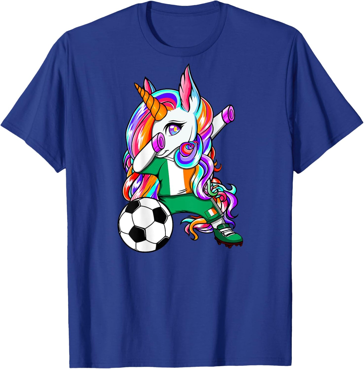 Dabbing Unicorn Ireland Soccer Lovers Jersey Irish Football T-Shirt - T-Shirt | Royal